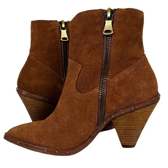 CHINESE LAUNDRY RAMBLE WESTERN LEATHER BOOTIES RUSTY BROWN NWOT WOMEN'S SIZE 7.5 - Picture 10 of 14